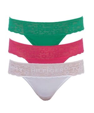 Culotte Tommy Jeans Pack x3 Tanga Damen Multicolor Baumwolle. Authentisches Kleidungsstück der Marke Tommy Jeans - Streetwear/Sportswear-Design von Tommy Jeans - Tommy Jeans für Damen, modisch und perfekt für den Alltag - Multicolor Culotte von Tommy Jeans lässt sich perfekt mit dem Rest Ihrer Garderobe kombinieren - bequeme Baumwollqualität - klassisch - Pack x3 Tanga -