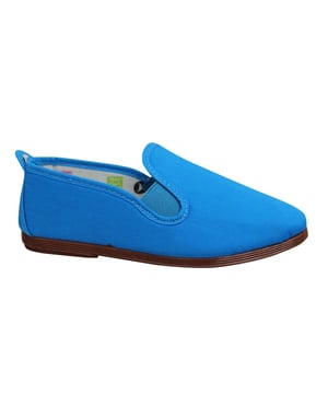 Flossy Pamplona Slip On Blue Canvas Kids Espadrilles 55_Blue