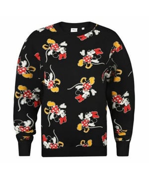 Material: 60% Baumwolle, 40% Polyester. Stoff: Vlies. Design: All-Over-Druck. Charaktere: Minnie Maus. Stoff-Technologie: Atmungsaktiv. Ausschnitt: Rundhalsausschnitt. Ärmel-Typ: Lang-Ärmel. Verschluss: Pull Over. 100% Offiziell lizenziert.