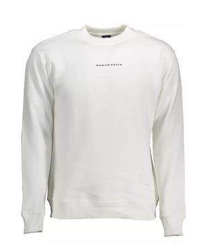 Weisser Baumwollpullover.
  Langarmeliges Sweatshirt.
  Rundhalsausschnitt.
  Stilvolles Print.
  Logo.
  Hergestellt aus Naturfasern.
  Perfekt fur Manner.