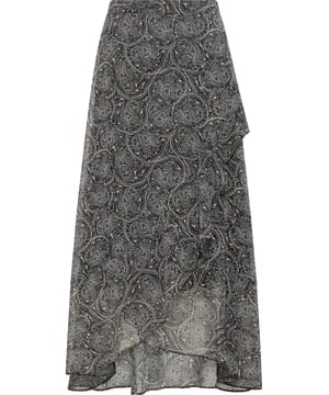 Dieser Maxirock von DreiMaster Vintage ist feminin und vielseitig zugleich. Das lange Design aus weichem, fließendem Material ist angenehm unkompliziert, verfügt über ein Boho-Blumenmuster und eine querlaufende Rüsche, die dem Rock einen spannenden Twist verleiht. Eine elastische Taille und ein durchgehendes Innenfutter sorgen für mehr Komfort. In Kombination mit Boots entsteht ein trendiger Stilbruch, aber auch mit Sandalen wird der Sommerlook perfekt.  Rock