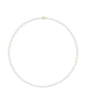 Collar - Oro amarillo 750 milésimas - perlas cultivadas de agua dulce Ronda 4-5 mm - Natural White - Ring de resorte - Longitud 42 cm - Entregado en un caso con un certificado de autenticidad y una garantía internacional - Todas nuestras joyas están hechas en Francia.