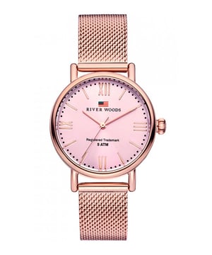 Dit River Woods Vrouwen horloge beschikt over een Quartz binnenwerk. De kast (34 mm mm) is vervaardigd uit RVS (Rosékleurig) en heeft een Mineraalglas. De band is Rosékleurig RVS. Dit horloge uit de Wisconsin reeks is een mooi en tijdloos geschenk. Verras jezelf of iemand anders met dit cadeau. Bovendien geniet u hierbij van 2 jaar garantie tegen alle fabricagefouten.