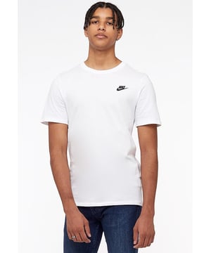 Nike Crew Neck Club Mens T Shirt.     
Cotton Jersey Tee.     
Ribbed Crew Neck and Short Sleeves.     
Embroidered Swoosh and Nike Logo.          
Standard Fit for A Relaxed, Easy Feel.