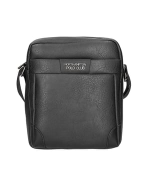 Northampton polo club Einzelfächer PU Leder -Messenger -Umhängetasche. Veganer Produkt.