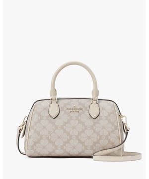 Spade Flower Spade Flower Pvc Dolly Duffle Crossbody, Metal Pinmount With Spade Logo, Back Zip Pocket,  Length: 12.00 Cm,  Width: 14.00 Cm,  Height: 23.00 Cm