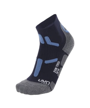 Sportliche Trekking Quarter Socken von der Marke UYN.
Angenehmer weicher Materialmix.