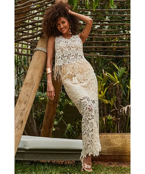 Treat your tops
Crafted from stunning floral crochet
Comfy elasticated waist cinched with a luxe beaded tassel trim
Chic pencil hem
Mini-length lining for a little more coverage
Pair with the matching top or a cool vest