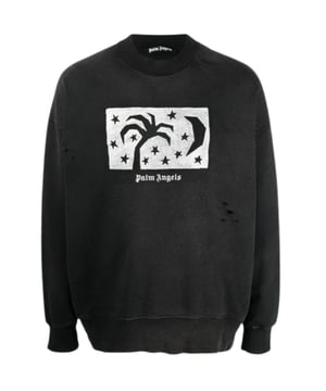Exprese el estilo urbano con esta sudadera Palm Angels. Confeccionada con 100% algodon para un ajuste y sensacion comodos, presenta un pequeño logotipo en el pecho, mangas y dobladillos elasticos. Sientete elegante y chic con esta pieza unica, logotipo de Palm Angels en el frente del pecho, sudadera negra de Palm Angels, espalda lisa. , Regular Fit, Jersey Negro Palm Angels, 100% Algodon, Manga Larga, Cintura Y Extremos De Las Mangas Elasticos, Cuello Redondo, Ropa De Calle, Hecho En Portugal, Jersey Negro