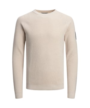 Classic Spring Knit Crew Neck von Jack & Jones in der farbe Weiss und in größe S.