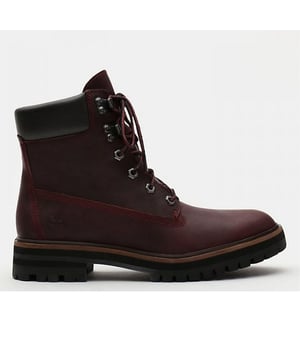 Timberland London Square 6 pulgadas Lace-Up Boots de mujer de cuero liso rojo A1RCS