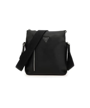 Sacoche Guess Scala Xbody Damen Schwarz Synthetik. Authentisches Gepäck der Marke Guess - Streetwear/Sportswear-Design von Guess - Guess für modebewusste Frauen, perfekt für den Alltag - Die schwarze Sacoche von Guess lässt sich ideal mit Ihrer Garderobe kombinieren - bequeme Synthetikmaterialien - klassisch - Scala Xbody -