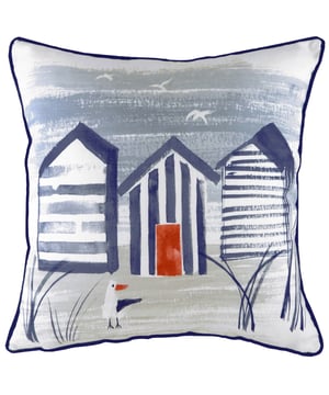 Escape to the seaside with this nautical style cushion. With a soft and plain background this cushion really brings the colours and the scene to life. The contemporary and playful nature of this design means it would fit perfectly into a range of home settings and especially with contemporary interiors or nautical schemes. This cushion gives you that little bit extra with a contrasting piped edge and linen look reverse.