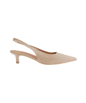 Stoftechnologie: Zacht. Slingback. Taille. Hakhoogte: 2in. Ontwerp: Glitter. Teenstijl: Puntig. Bevestiging: Elastische riemen.