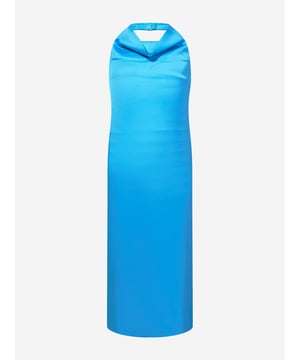 A special piece for special occasions, this girls blue halterneck dress from AY by Ayla is sure to turn heads. The longline silhouette boasts a sleek design which shines like tropical waters. Fun to wear and stylish to see, pair with dancing shoes for a party ready look. Halterneck Clasp Rear Zip Fastening Longline