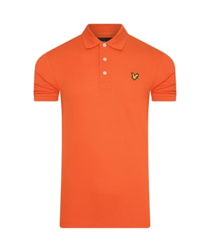 Lyle & Scott Scott Orange Polo Shirt Embroidered Branded Logo On The Left Chest Plain Polo Shirt, Orange Colour Plain Polo, Button Fasten, Elasticated Sleeve Endings, 97% Cotton, 3% Elastane Style: SP400VOG X298