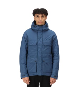 Waterproof and breathable Isotex 8000 recycled 100% polyester stretch fabric. Recycled fabric made from approximately 7 plastic bottles (500ml size). Breathability rating 8,000g/m2/24 hours. Taped seams. Durable water repellent finish. Thermoguard insulation. Cire baffle lining to hood and body. Inner security pocket. Grown on hood with adjusters. 2 lower patch pockets with handwarmer pockets behind. 2 chest patch pockets. Adjustable cuffs. Adjustable shockcord hem.