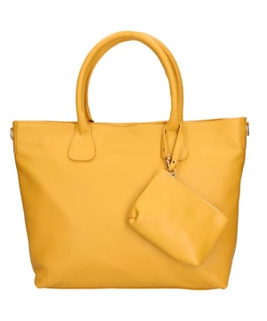 Bolso tote de hombro para mujer de piel auténtica tipo dólar con monedero. Equipado con bandolera ajustable y extraíble. Producto italiano artesanal. Hecho en Italia