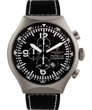 Avio milano: reloj negro para hombre de 50 mm