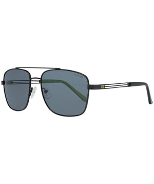 Las gafas de sol GF0206 01A negro-gris de Guess tienen una moderna montura de aviador y desprenden una sensación de elegancia atemporal. La montura está hecha de metal de alta calidad, conocido por su durabilidad y ligereza, lo que la hace cómoda durante todo el día. Las elegantes patillas incorporan el logotipo de Guess para dar un toque de sofisticación.