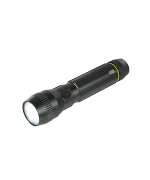 84% Aluminium, 7% Acrylic, 5% Thermoplastic, 4% Rubber. Bright Beam, CREE Technology. AA Battery. 400lm. Contents: Battery Included.