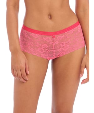 Freya Offbeat Short Brief. With stretch lace, semi-sheer waistband and keyhole detailing. Product is recommended handwash only.