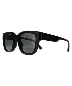Gucci Square Mens Black with Havana Grey GG1670SK  Sunglasses feature a sleek, square design that combines modern lines with a hint of vintage inspiration, ensuring a striking and fashionable look. The frame is accentuated by the iconic Gucci logo on the temples, showcasing the brandâ€™s dedication to timeless elegance and quality. Crafted with premium materials, the lenses provide excellent UV protection, ensuring eye comfort while maintaining style.