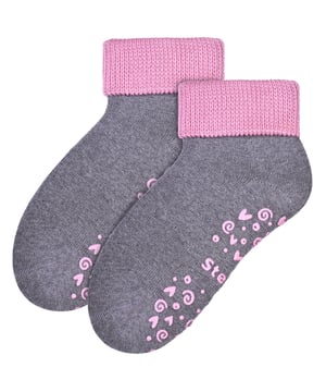 Looking for the perfect way to keep your little ones' feet warm and cosy? These adorable Cotton Candy Slipper Socks are the perfect combination of cuteness, comfort and protection. The ideal addition to their sock drawer. This pair of socks will make the child smile all day long. Made from a cotton rich material that's gentle on their delicate skin and feet. This is ideal for your baby to ensure less irritation and more comfort. These socks come in 10 different great colours, including: Denim, Grey, Blue, Pink, Beige, Black, Navy and more! They are created and ideal for indoor use and are available in 2 pairs per pack, making them great value for money! As these are slipper socks they include a non-slip gel gripper design on the foot which is made to grip on slippery and hard wood surfaces. Perfect for when your little ones are running around the house! They come with different patterns on the foot like waves, paws, twirls and hearts! These are a turnover style for Boys and Girls and are available in two sizes: 1-2 Years & 2-3 Years, so not only is there plenty of choice for patterns, there’s size options as well. These socks are made from: 82% Cotton, 16% polyamide, 2% elastane, come in 10 different colours and are available in 2 Sizes: 1-2 Years & 2-3 Years. They are Machine Washable.