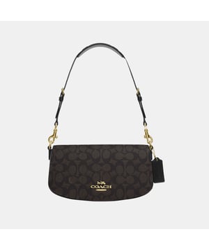 Andrea Shoulder Bag in Signature Canvas, Inside multifunction pockets, Outside open pocket,  Length: 24.00 cm,  Width: 5.50 cm,  Height: 13.50 cm