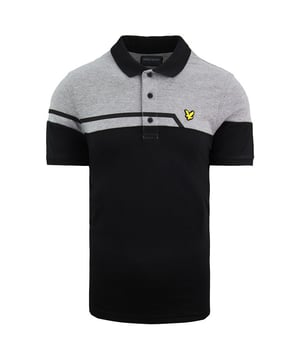 Lyle & Scott Block Polo Shirt Short Sleeve Grey Black Mens Top SP1260SP 572