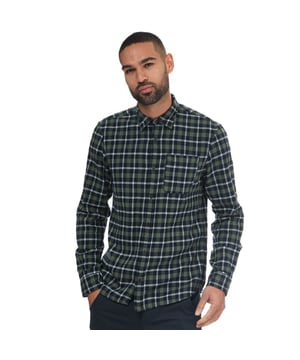 Mens Jack Jones Plain Pre Check Shirt in green.- Button down collar.- Long sleeves with buttoned cuffs.- Full button fastening.- Pocket to chest.- Rounded hem.- Allover checked design.- Soft brushed cotton construction.- Comfort fit.- 100% Cotton. Machine washable.- Ref: 12193757A