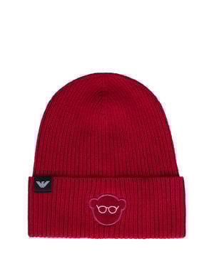 45% viscosa, 25% lana, 25% poliamida, 5% cachemira; gorra Emporio Armani;  Modelo: 637546 0A450 32474;  Mano de obra de alta calidad;  ala doblada;  Punto acanalado;  parche en el frente;  Detalles del logotipo de Emporio Armani.