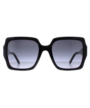 Marc Jacobs Cat Eye Womens Shiny Black Dark Grey Gradient MARC 731/S  Sunglasses are crafted with precision and finesse, the frame embodies a sleek yet distinctive silhouette, showcasing premium materials that guarantee both durability and comfort. The lenses, known for their superior quality, offer not just a fashion statement but also optimal protection against harmful UV rays. Emblazoned with the signature Marc Jacobs detailing, these sunglasses encapsulate refined style and timeless appeal, making them a quintessential choice for those seeking to effortlessly elevate their look with a touch of luxury and sophistication.