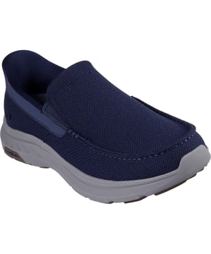 Klassieke relaxte stijl en moeiteloos comfort komen samen in de Hands Free Slip-ins van Skechers: Pollard - Wilfred. Ontworpen met onze exclusieve Heel Pillow, deze veterloze stijl heeft een mesh gebreid bovenwerk met gore panelen