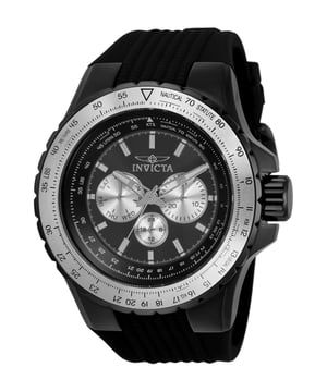 El Invicta 33033 tiene una caja de acero inoxidable de 50 millimetros con una esfera negro.
Esta modelo funciona con un movimiento de Cuarzo preciso.
Resistencia a la presión de aqua de 10 bares.
Este modelo es parte de la colección Invicta Aviator.

2 años de garantía Invicta.