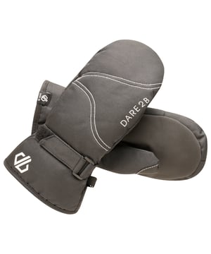 Polyester fabric with waterproof insert. Water repellent finish. High loft polyester insulation - 60gsm. Warm scrim lining. Textured gripped palm. Elasticated wrist. Adjustable cuffs. Secure clip attachment.