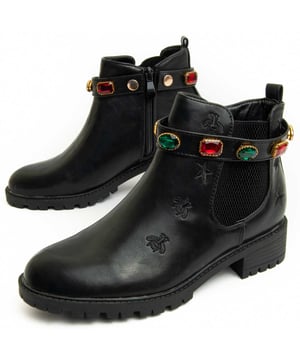 Botines casuales para mujeres. Ajuste cómodo. Hechos con materiales veganos. Elaborados por otras marcas para nuestra marca. Medidas aproximadas: tacón de 4 cm, altura del caña de 11 cm y ancho de la caña de 9 cm.