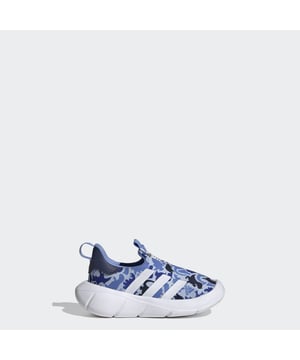 Designed with a symmetrical fit – meaning no more left and right shoes – Monofit empowers your little ones to run as wild as their imaginations. Easy to slip on and created with room to grow integrated into the design, Monofit is the perfect companion for all their early adventures. Peace of mind for parents comes in the form of the textile upper, that hugs the foot for a supportive fit while lightweight cushioning is provided from the EVA outsole.  - Regular fit - Slip-on construction - Textile upper - Sock-like feel - Synthetic lining - Allover graphic - Flexible EVA outsole - Upper contains a minimum of 50% recycled content  Shipped by adidas