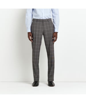 Slim fit, Check, Concealed fastening, Belt loops, Straight pockets, Part of 3 piece suit, Our model wears a UK 32R and is 186.5cm/6'1.5'' tall