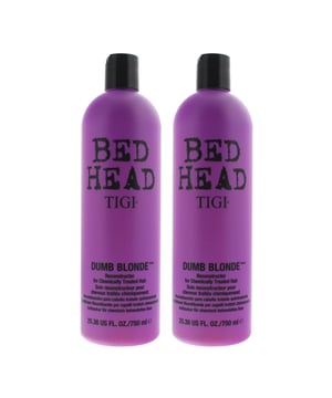 Tigi Bed Head Dumb Blonde Conditioner is a conditioner that has been designed to leave hair feeling revived and nourished. The conditioner is packed with proteins which helps to balance the pH of the hair and deeply penetrates the hair to inject hydration and strength. The conditioner is intense but but the formula is lightweight and delicate to fragile hair, protecting it, thickening it and repairing it. The formula contains Keratin amino acids, soybean protein and pro Vitamin B5, which work to moisturise, repair and condition the hair.