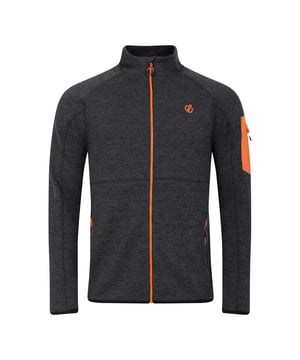Recyceltes Polyester. Gewebe: Fleece. Design: Kontrast, Logo. Gewebetechnik: Thermisch. Kinnschutz, Reißverschluss-Schutz innen. Hoch geschnitten. Langärmlig. Bündchen: Mit Stretch. Taschenart: Zwei Seitentaschen, Eine Tasche am Ärmel. Durchgehender Reißverschluss. Saum: Mit Stretch. XS: 90,17 cm. M: 102 cm. XXL, 3XL: 121,92 cm.