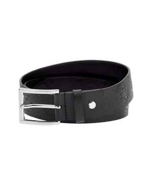 Guess Gürtel Pivoine Herren Schwarz Kunstleder. Authentisches Accessoire der Marke Guess - Streetwear/Sportswear-Design von Guess - Guess für modebewusste Männer, perfekt für den Alltag - Der schwarze Guess Gürtel lässt sich bestens mit Ihrem restlichen Kleiderschrank kombinieren - Bequemes Material aus Kunstleder - klassisch - Pivoine -