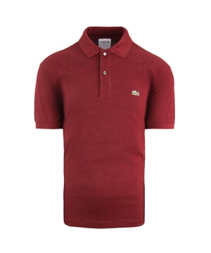 Lacoste Classic Fit Short Sleeve Mens Burgundy Cotton Polo Shirt L1264 EUP