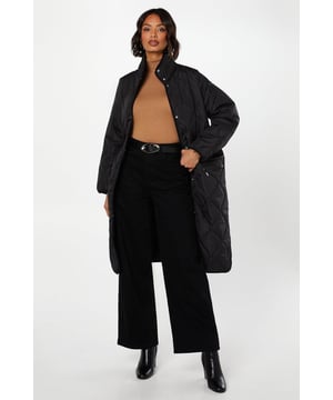 Drawstring Waist Padded Coat