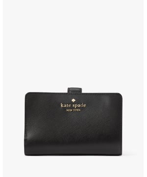 This Medium Wallet Holds All Your Credit Cards, Bills, Loose Change, I.D., Receipts, Tickets…And It Won't Take Up All The Space In Your Bag., Madison Saffiano Leather Medium Compact Bifold Wallet, Metal Pinmount Logo,  Length: 3.00 Cm,  Width: 14.00 Cm,  Height: 9.00 Cm