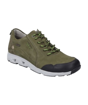 In de herfst en winter zit u goed geadviseerd met de sneakers pour Damen - Noih 52. De sneaker is vervaardigd uit fijn Leer en is daardoor bijzonder stevig. de vetersluitingzorgt voor een gemakkelijke instap in de schoen. De TopDryTex technologie maakt de schoen ademend. Het Noih 52-model is uitgerust met een vervangbaar binnenzool. Het Strobel-constructie maakt het gebruik van eigen inlegzolen mogelijk. Met de G-schoenbreedte is de sneaker Noih 52 zeer comfortabel. Als vrije tijd voor jou op de eerste plaats komt - dan is de Noih 52 de schoen voor jou.