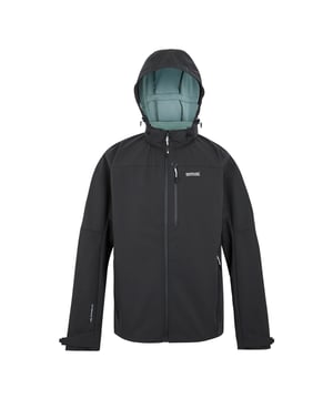 96% Recycled Polyester, 4% Elastane. Lining: Contrast. Fabric: Mesh Backing, Softshell, Stretch, Woven. Design: Logo. Fabric Technology: Breathable, DWR Finish, Lightweight, Waterproof, Wind Resistant, XPT. Cuff: Adjustable Wrist Strap. Neckline: Hooded. Sleeve-Type: Long-Sleeved. Pockets: 2 Side Pockets, 1 Chest Pocket, Zip. Fastening: Full Zip. 10000g/m²/24hrs. Hem: Adjustable, Drawcord. Sustainability: Made from Recycled Materials. S: 38 in. M: 40 in. L: 42 in. XL: 44 in. XXL: 48 in. 3XL: 51 in. 4XL: 54 in. 5XL: 57 in.