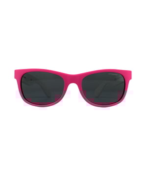 Polaroid Kids Sunglasses P0300 TCS Y2 Pink Camo Grey Polarized are a classic wayfarer style sized for kids in some bright funky colours with 100% UV protection and the Polarized lenses removing glare and protecting your child's eyes even more.