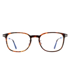 Tom Ford Round Mens Shiny Vintage Havana FT5594-D-B  FT5594-D-B are a modern round style crafted from lightweight acetate.. Signature Tom Ford Ts wrap around the corner flick and along the slender temples. These ready to wear glasses have blue light block lenses that help to prevent and reduce eye strain against long exposure to digital devices.