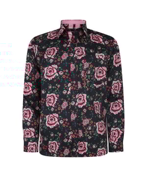 Our Kam Men's printed shirt is a perfect blend of comfort, and style shirt for your wardrobe. Made from 100% cotton, these plus size shirts prioritize both breathability and durability providing a soft and comfortable feel. The long sleeves offer a classic look and the shirt available in various prints, including bird print, feather print, record print, and rose print allowing you to express your unique style. The premium stretch in the fabric ensures ease of movement, making these big and tall shirts ideal for both casual and semi-formal settings. Pair these mens shirts with your favourite jeans, trousers, or shorts to create a versatile and fashion-forward ensemble.